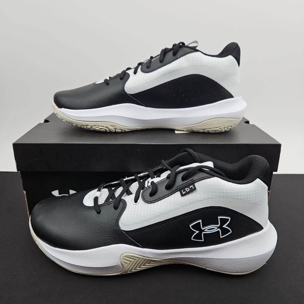 Under Armour Lockdown 7‎ Basketball Shoes Black White Men's Size 13 3028512-002